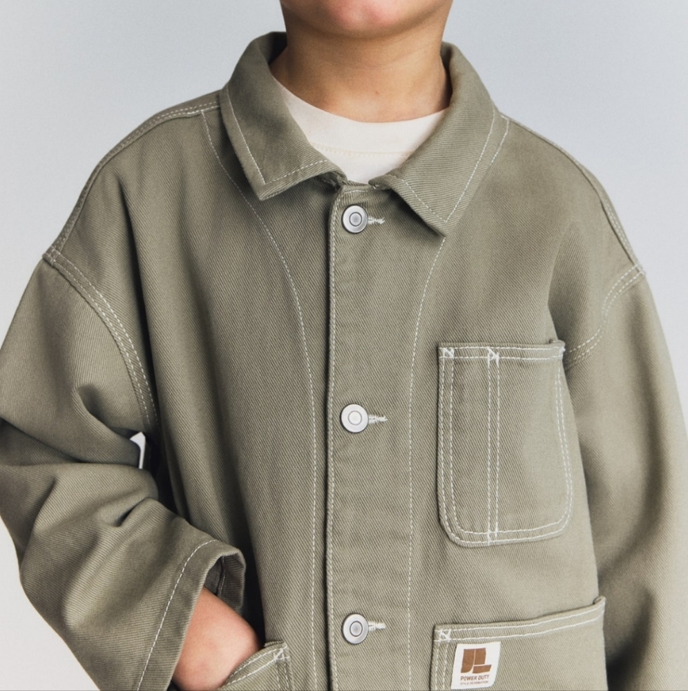 NWT Boys Khaki Cotton Shacket